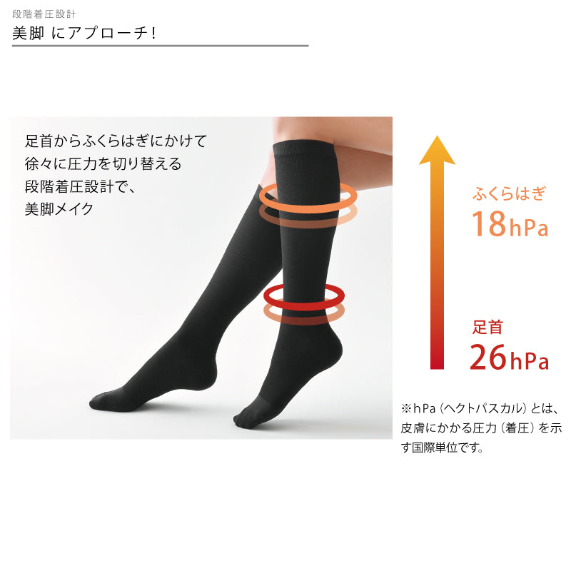 Befit(ビーフィット) 燃活サポート 美脚ソックス(2足組) ブラックS ※5/14~17より順次発送予定