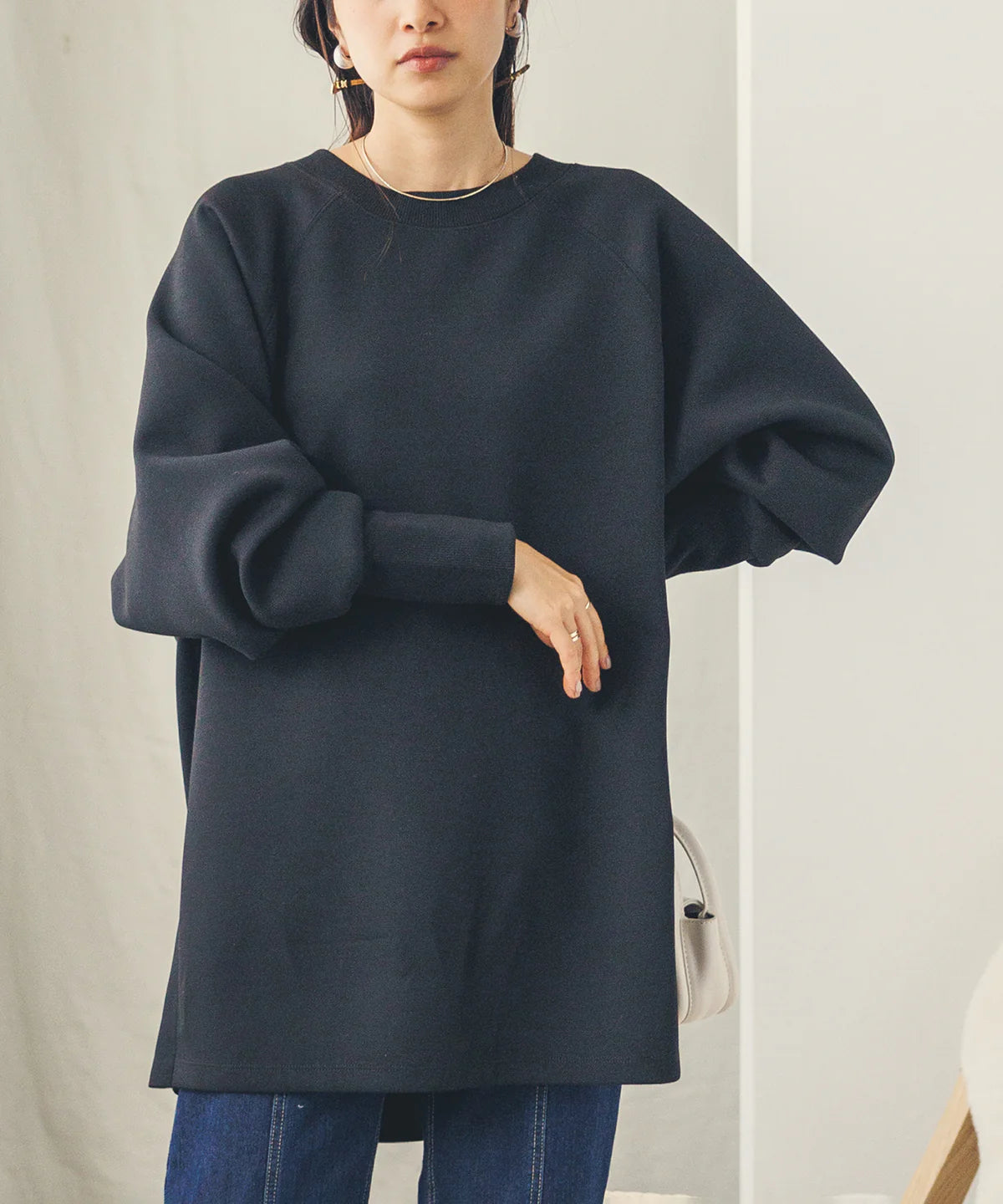 【hunch】ダンボールオーバードルマンスウェット -ブラック- ※8/27-9/2より順次配送予定