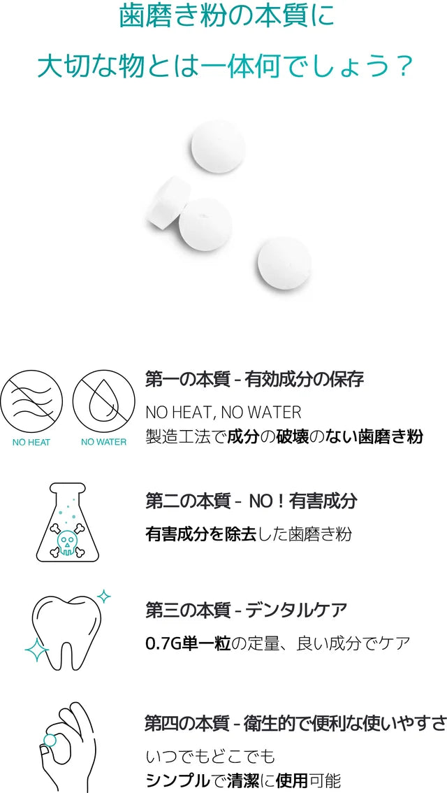 【Vontee】ボンティー固体歯磨き粉 スペアミント 30粒(21g) ※10/21-28より順次発送予定
