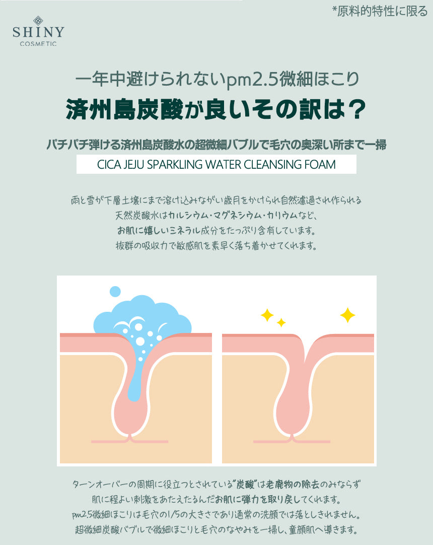 【SHINYCOS】CICA 炭酸水クレンジングフォーム -250ml- ※10/29-11/4頃より順次発送予定
