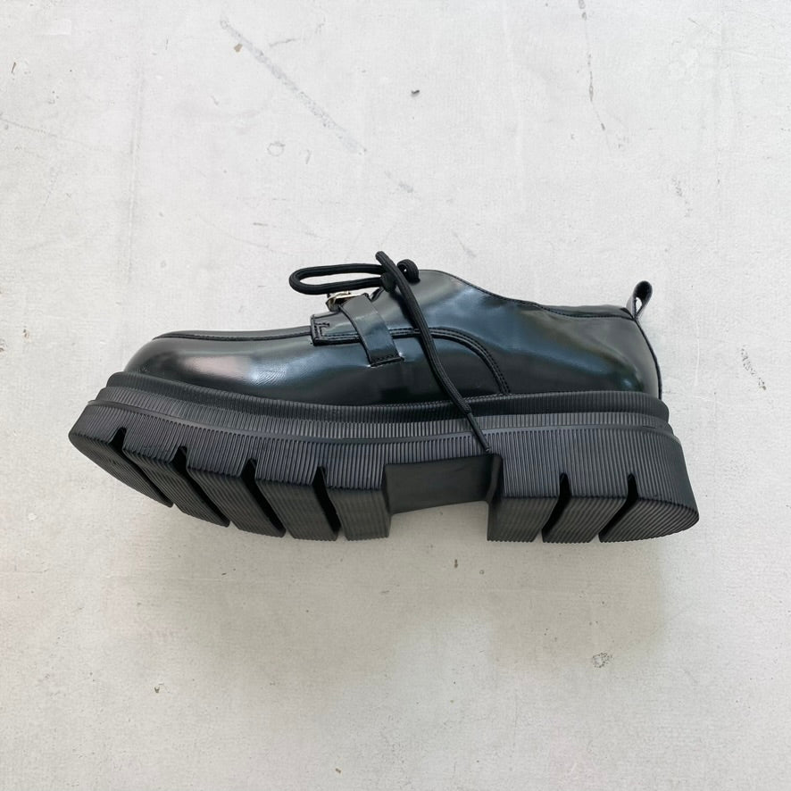 【予約おっせぇ〜靴】レースアップ厚底ローファー ※1月中旬から下旬より順次発送予定