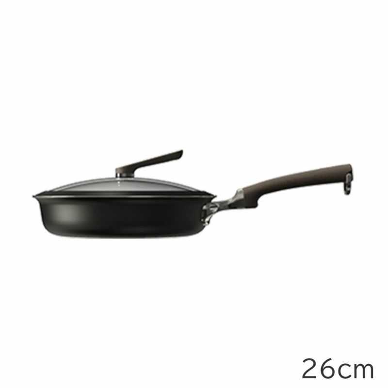 【人気】evercook　DECO　26cmフライパン+ガラスふたセット (ブラック)　※11/12〜18より順次発送