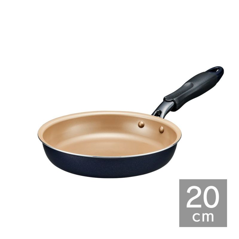 evercookガス軽量フライパン20cm　ネイビー　 ※4/9~4/15頃より順次発送予定