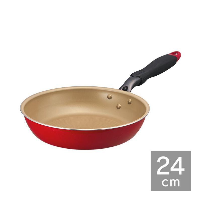 evercook　IHフライパン２４ｃｍ　レッド  ※4/9~4/15頃より順次発送予定
