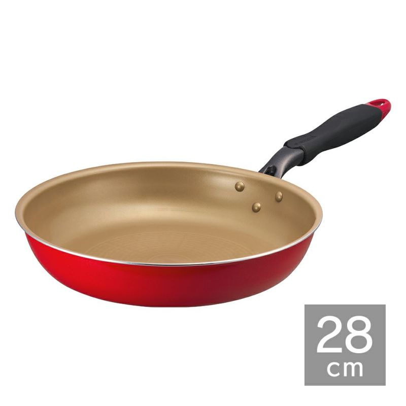 evercook　IHフライパン２８ｃｍ　レッド     ※4/9~4/15頃より順次発送予定