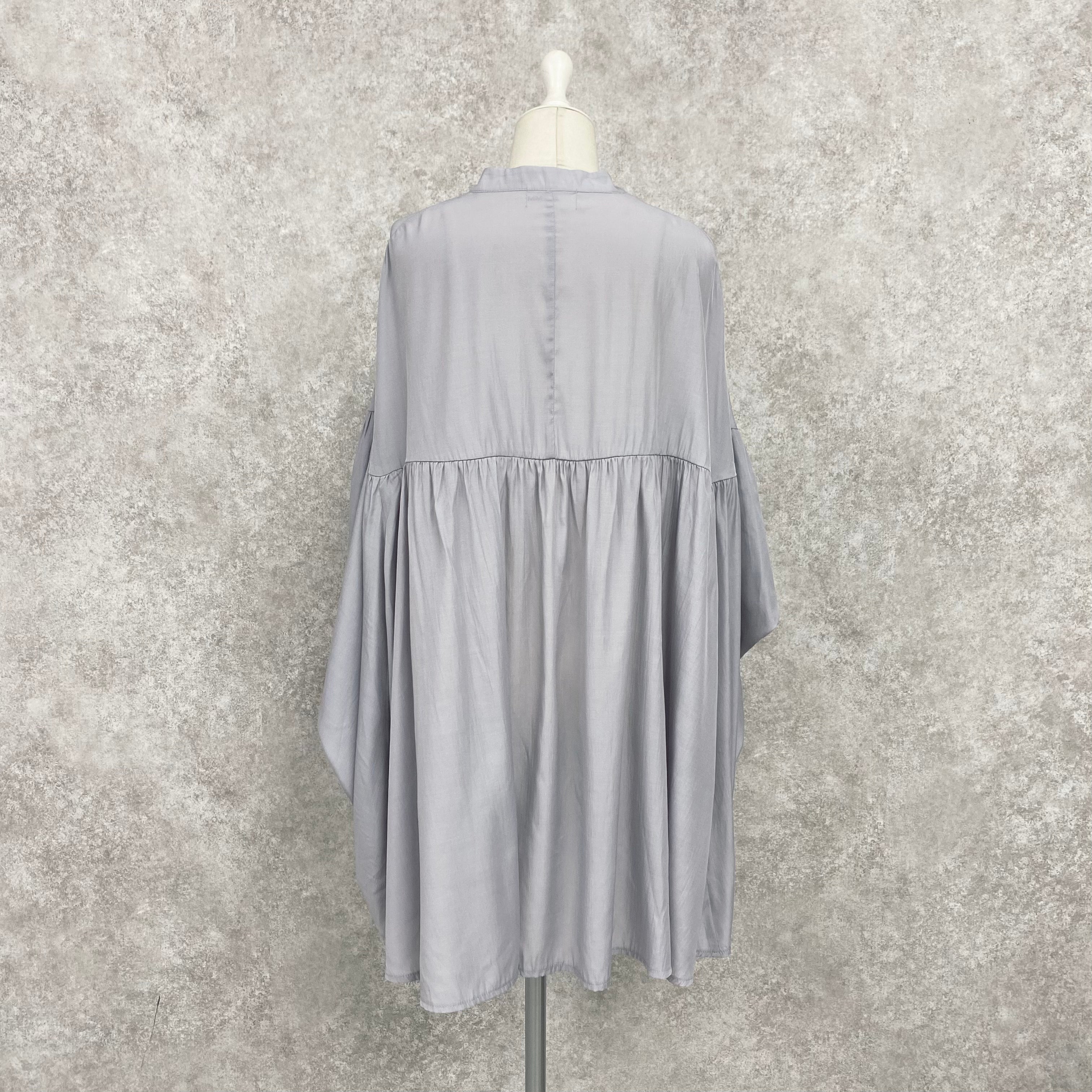 【ASYMM】COCOON FLOW SHIRT -blue gray-　※7/28〜8/1迄に順次発送