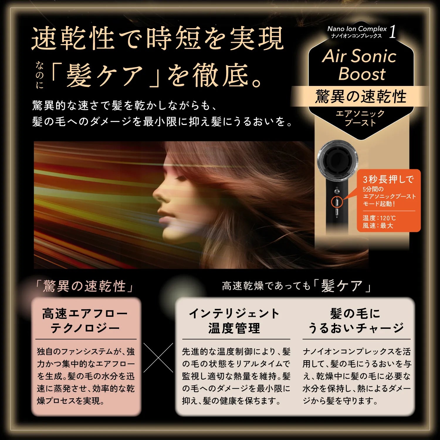 【KYOGOKU ★豪華特典付き】ナノシルク ケラチン エアソニック ヘアドライヤー　※11/12〜18より順次配送