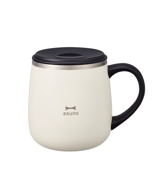 【BRUNO】ノベルティ付蓋つきステンレスマグshort　アイボリー　※12/17〜12/23頃より順次発送