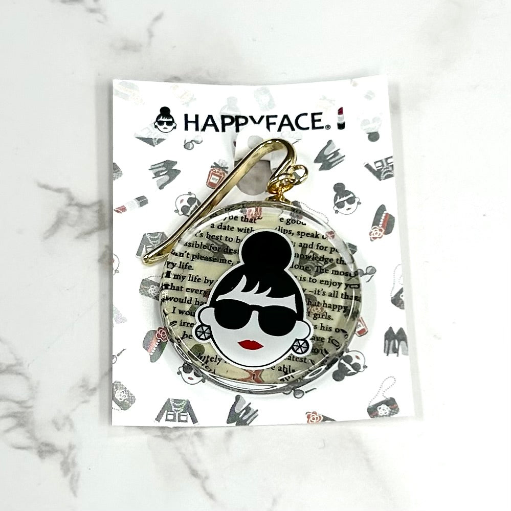 【HAPPYFACE】ＥＭＭＡ　ガラスポニーフック平丸　ベージュ　※10/22〜28より順次配送