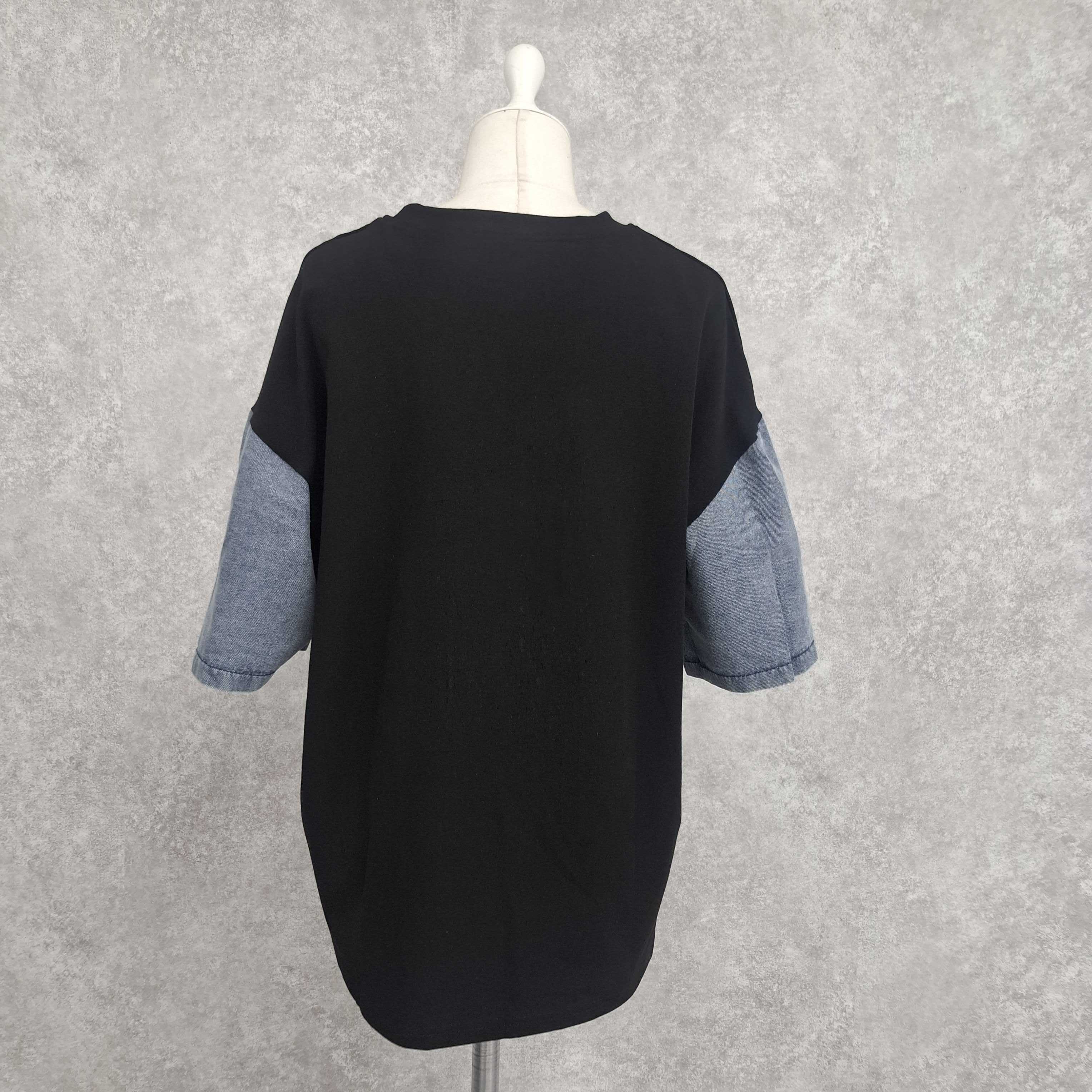 デニムポケット付きTシャツ　-ブラック-※4/23-29迄に順次発送予定