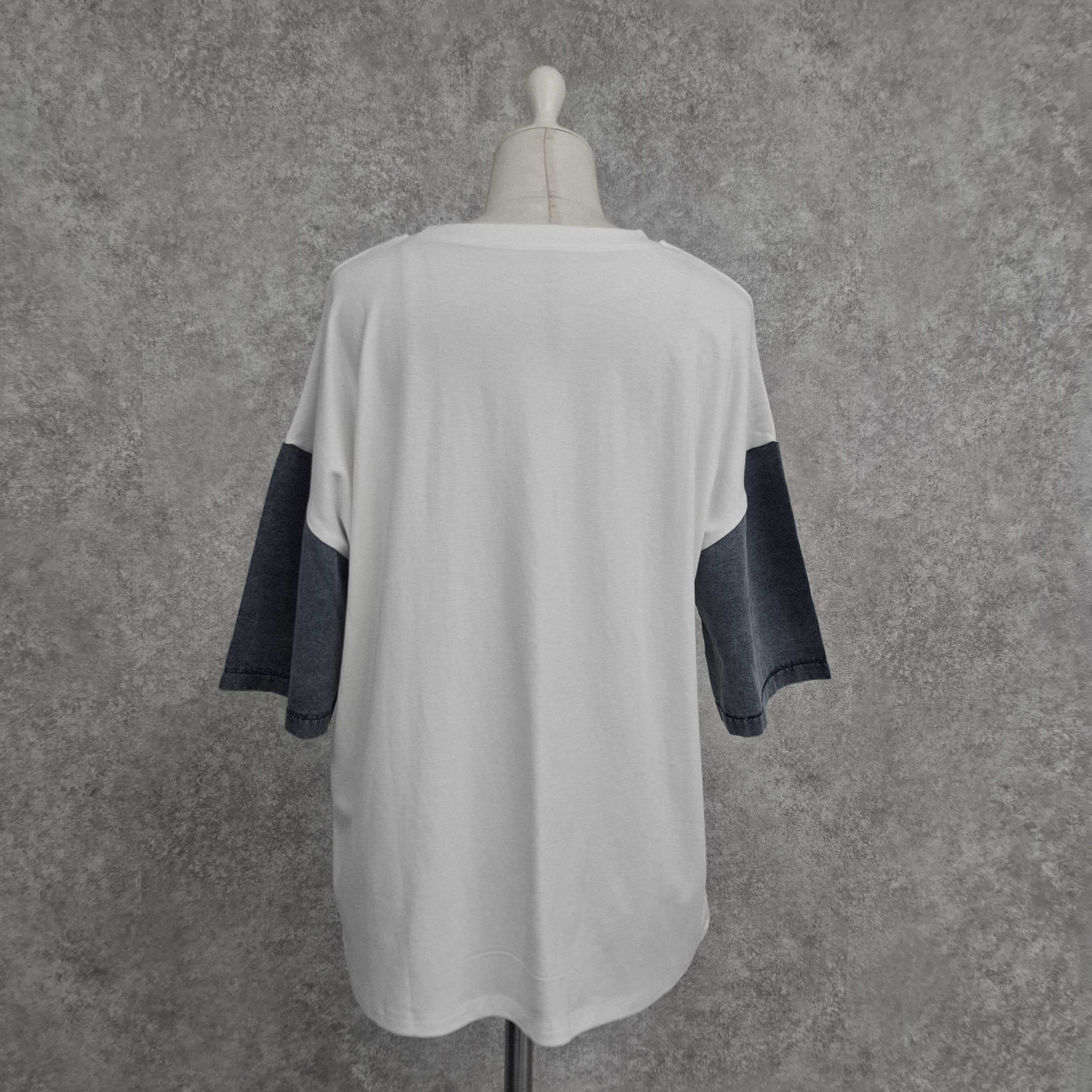 デニムポケット付きTシャツ　-オフ-※4/23-29迄に順次発送予定