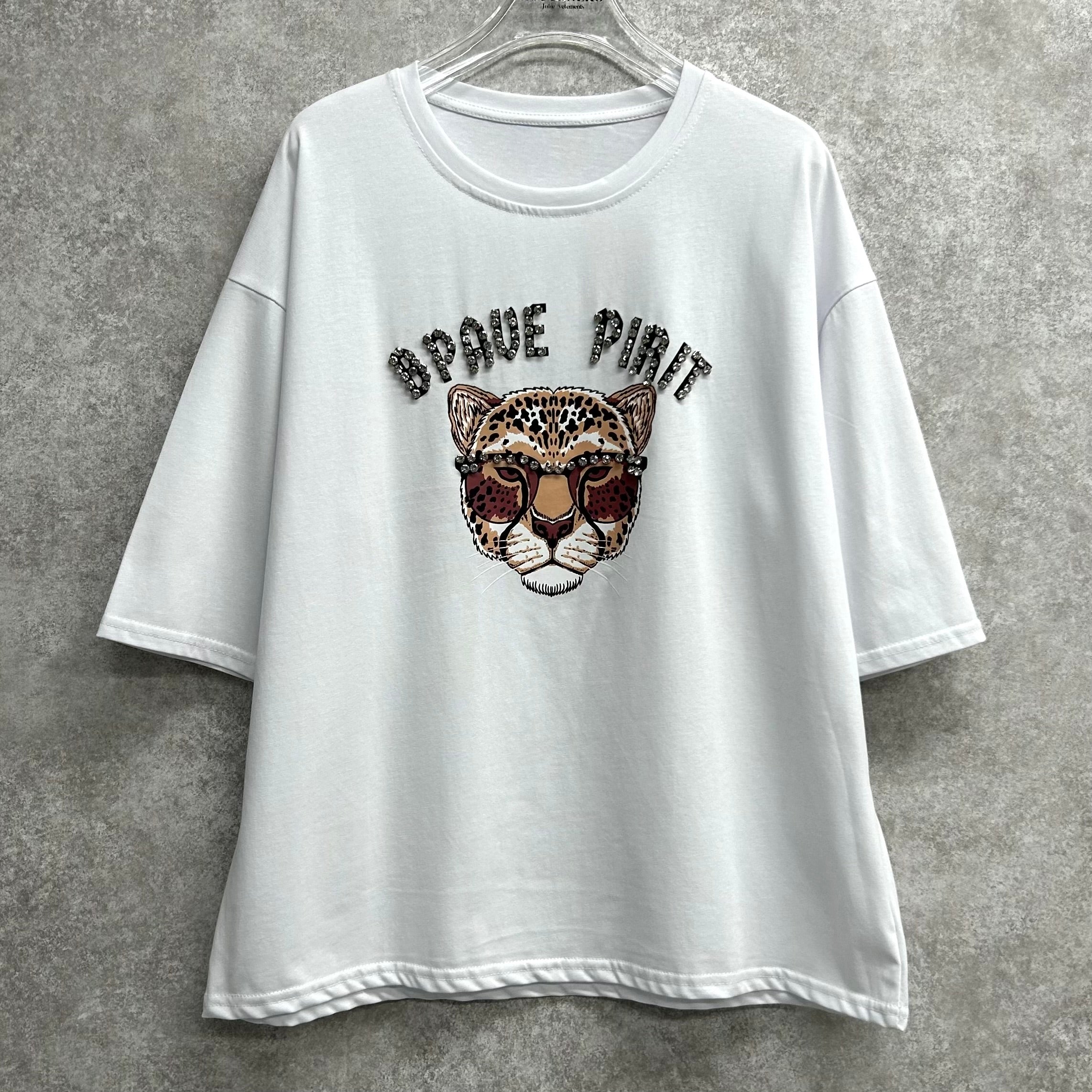 タイガービジュープリントTシャツ　-ホワイト-　※6/25~7/1頃より順次発送予定