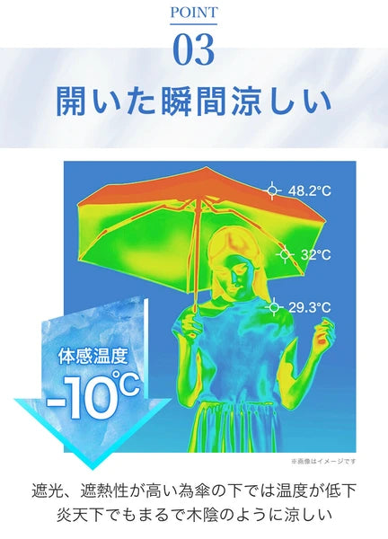 晴雨兼用 ワンタッチ折りたたみ傘　-スノーグレー- 　※6/25-7/1迄に順次発送予定