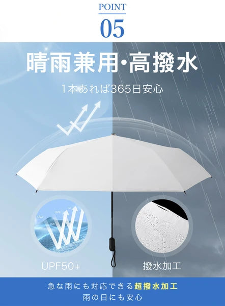 晴雨兼用 ワンタッチ折りたたみ傘　-スノーグレー- 　※6/25-7/1迄に順次発送予定