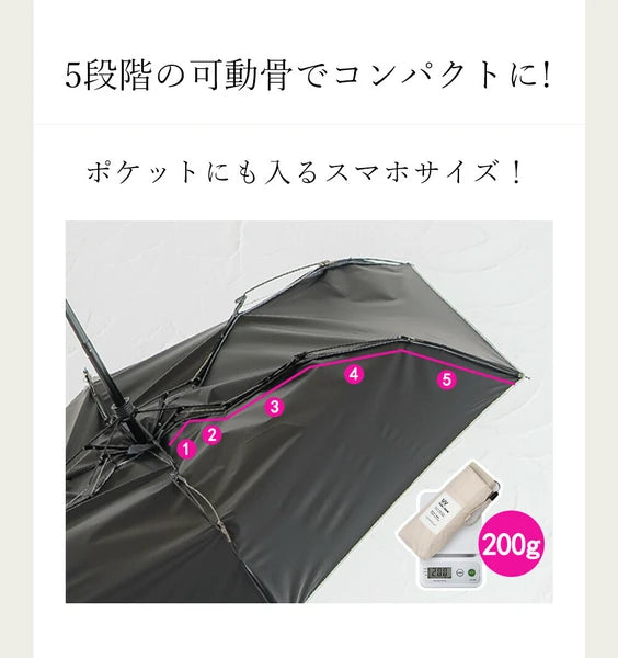 晴雨兼用 軽量ポケット傘　-アイボリーホワイト-　※6/25-7/1迄に順次発送予定