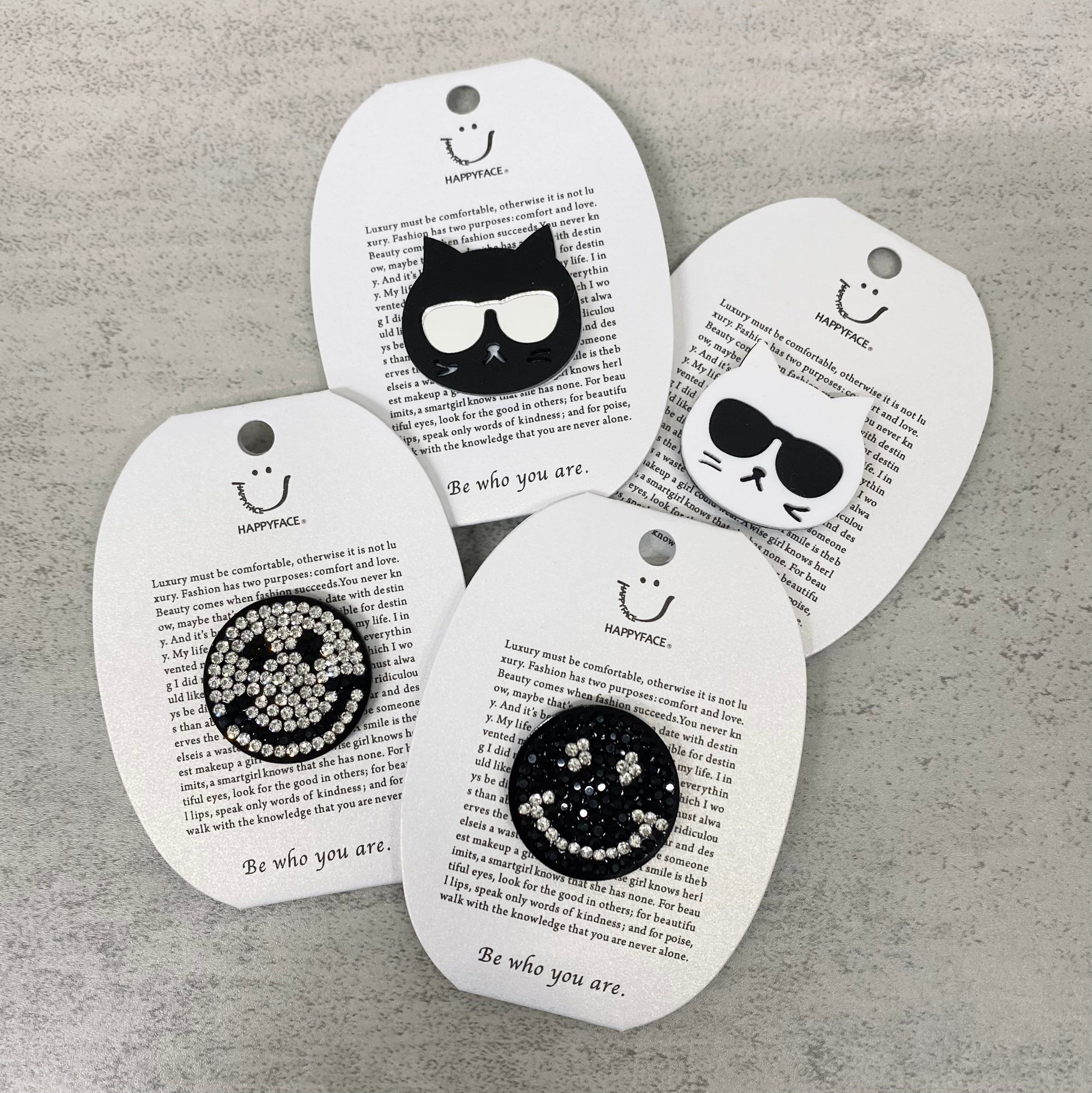 【HAPPYFACE】サングラスネコ マグチャーム ブラック　※10/22〜28より順次配送