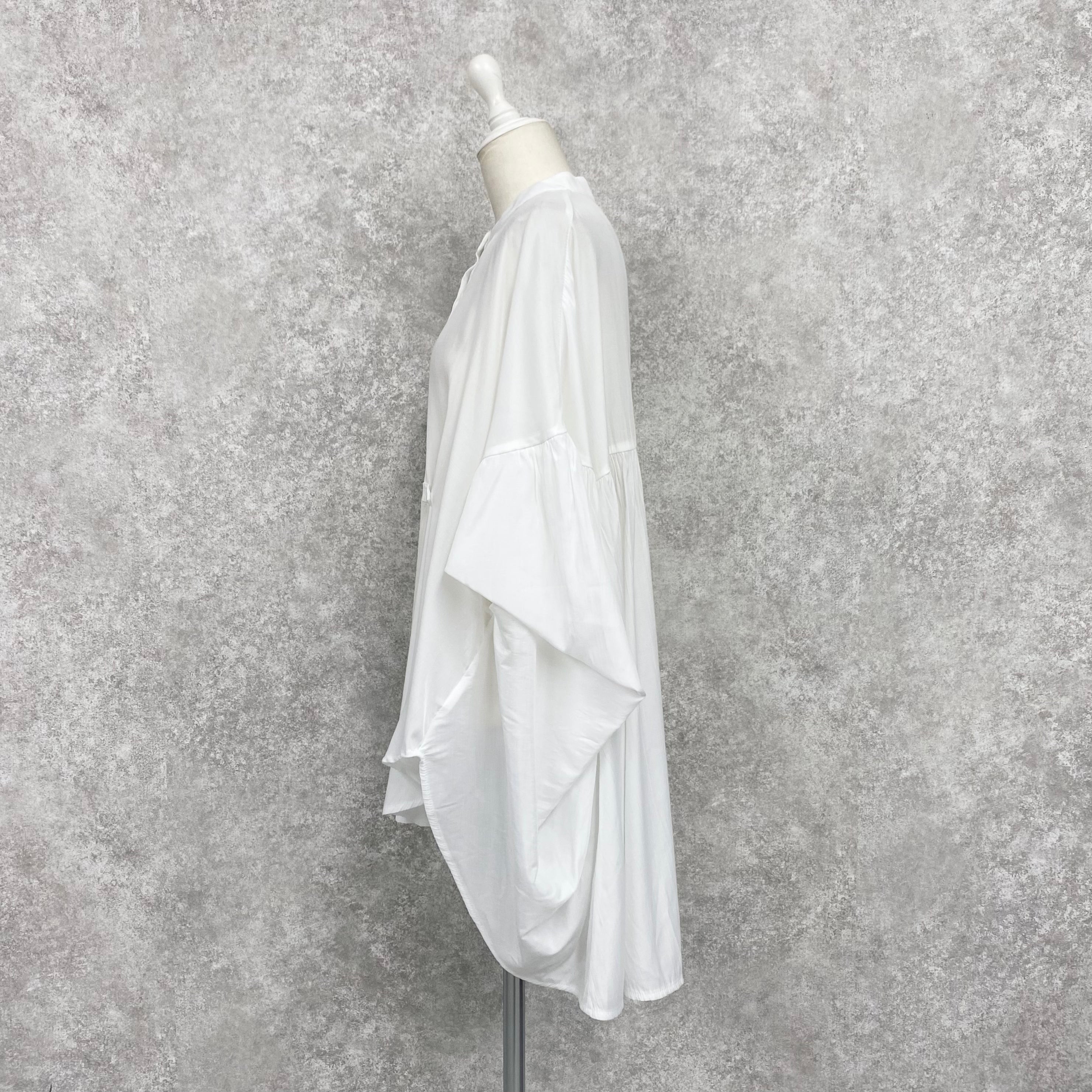 【ASYMM】COCOON FLOW SHIRT -white-　※1週間前後で配送予定