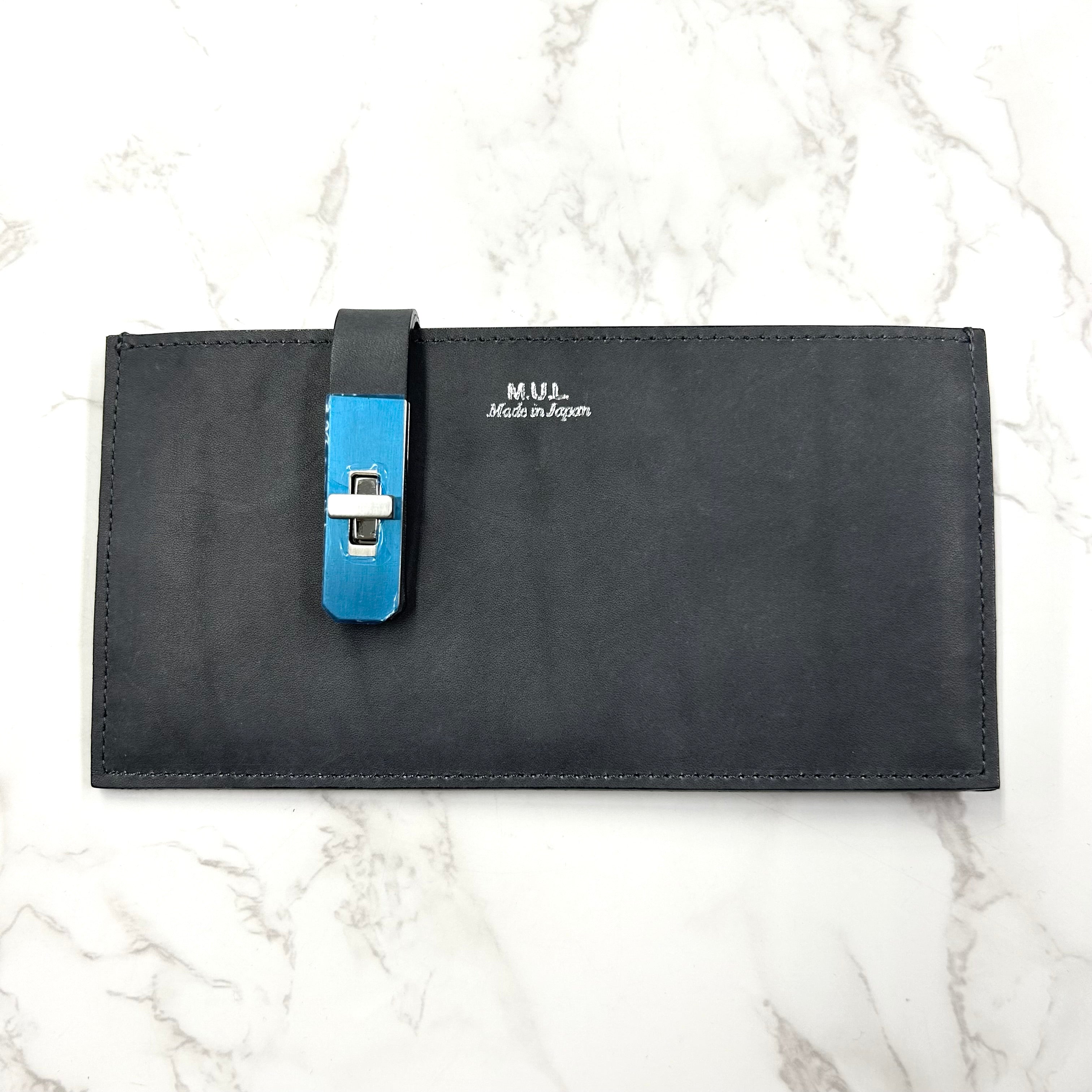 【M.U.L.】フラットロングウォレット ダークグレー オイルレザー ※1週間前後で発送予定