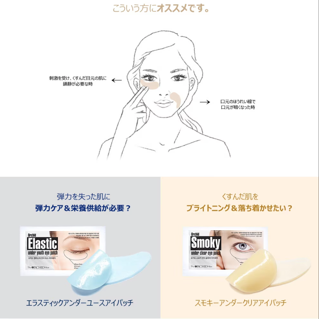 The Orchid Flower】オーキッド スモキー アンダー クリア アイ パッチ 