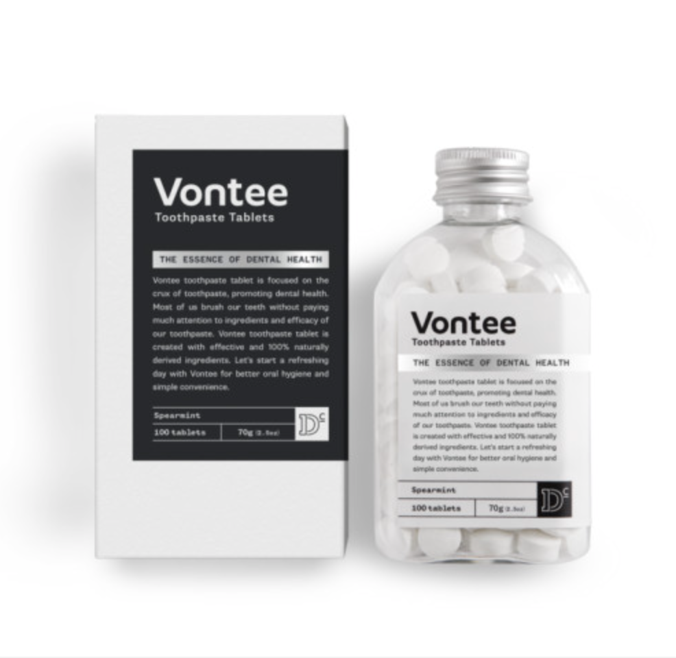 【Vontee】ボンティー固体歯磨き粉 スペアミント 100粒(70g)　※10/21-28より順次発送予定