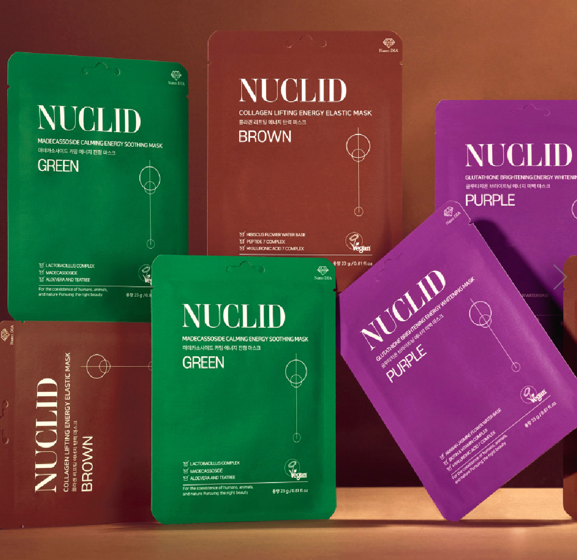 1＋1【NUCLID】ニュークリードエナジー3種マスクパック 9枚入　※1/14-20頃より配送予定