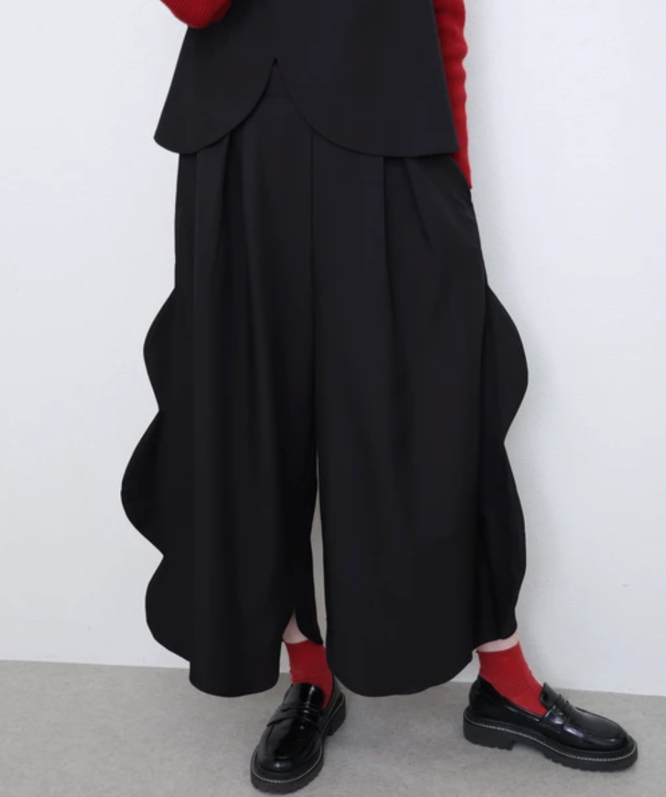 アシンメトリーセットアップパンツ　ブラック　※※3/5~11頃より順次発送予定