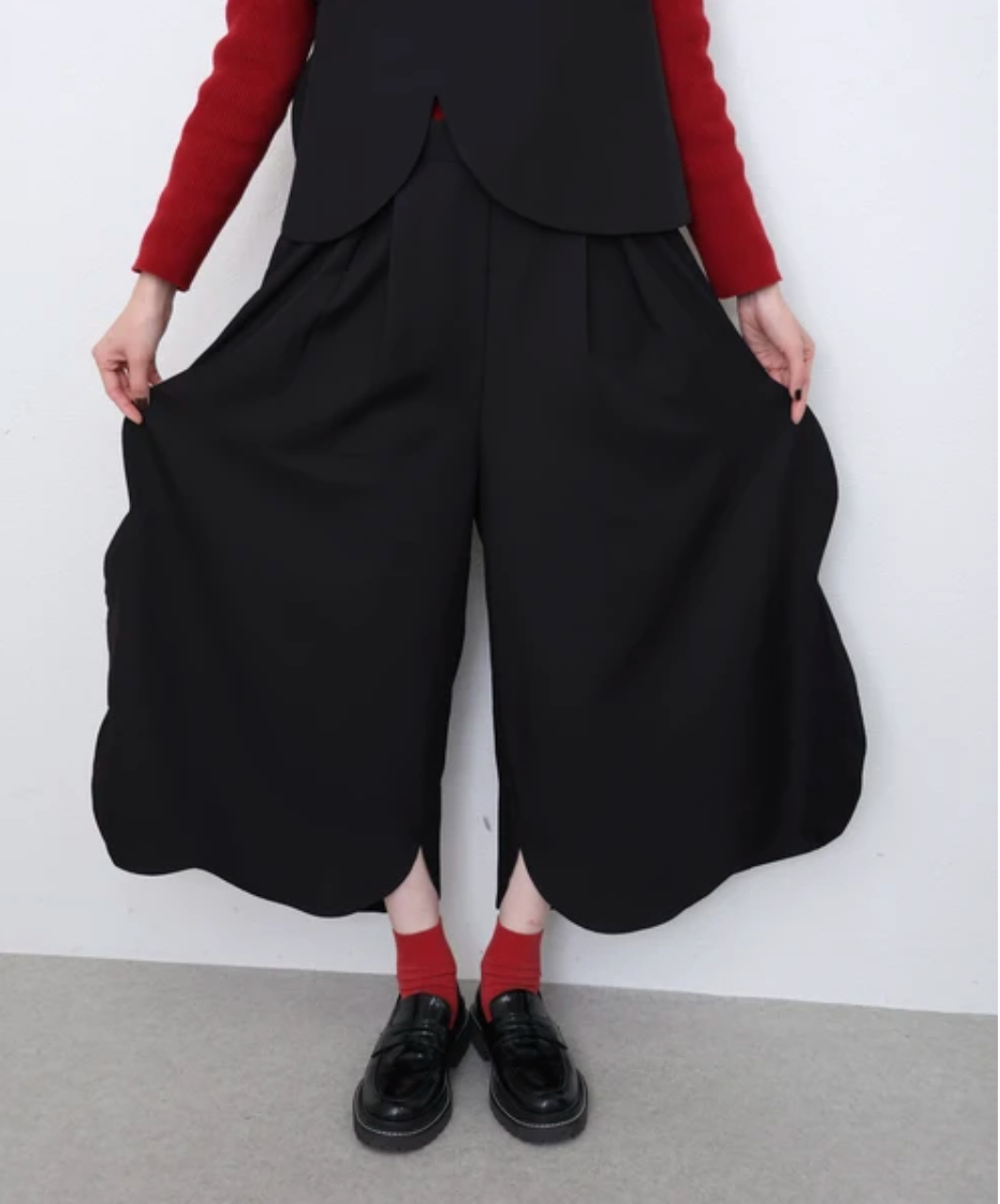 アシンメトリーセットアップパンツ　ブラック　※※3/5~11頃より順次発送予定
