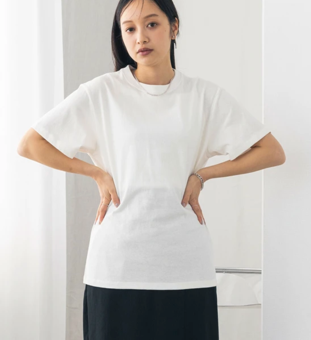 【hunch】 USAコットンOE天竺 ベーシックTシャツ -オフホワイト-　※3月26日~4月1日迄に順次発送予定