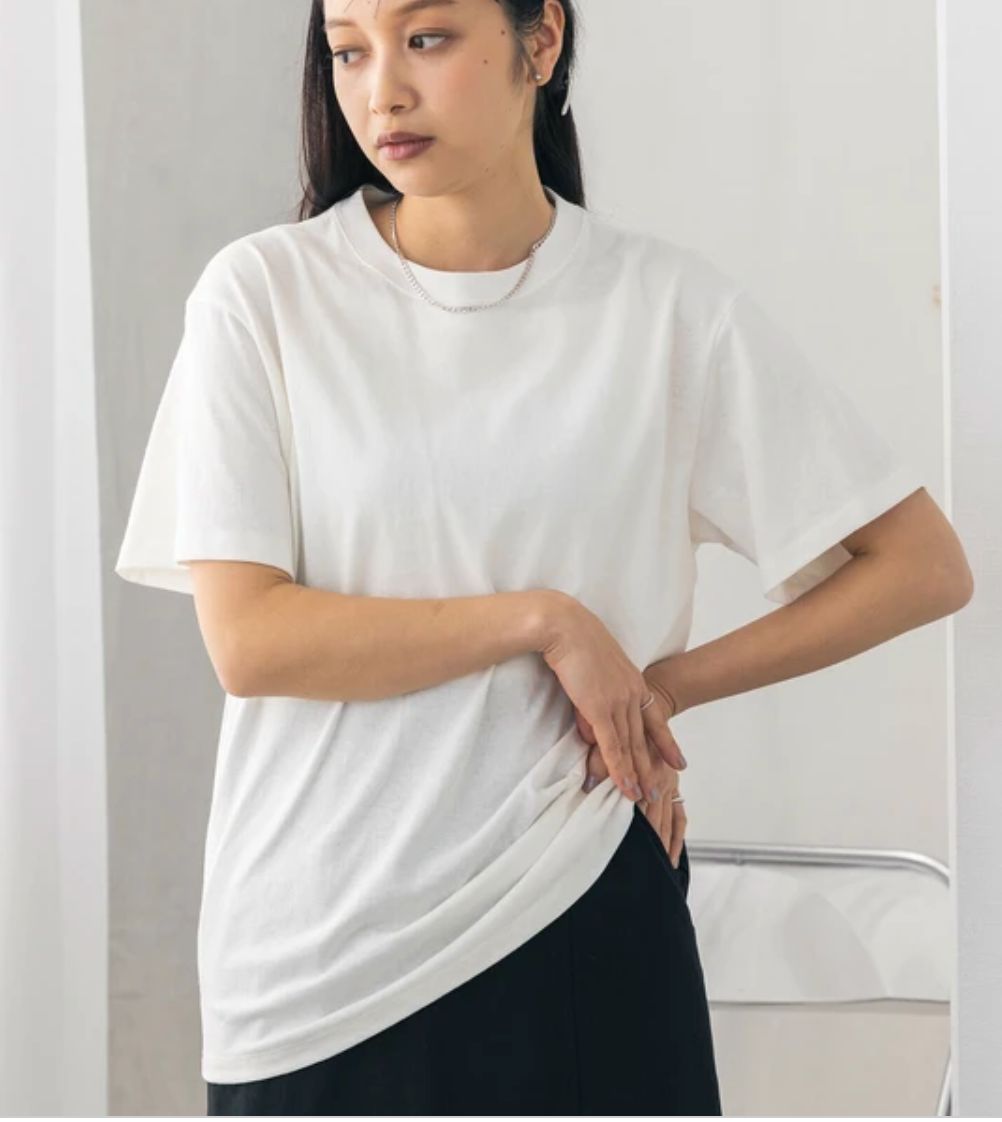 【hunch】 USAコットンOE天竺 ベーシックTシャツ -オフホワイト-　※3月26日~4月1日迄に順次発送予定