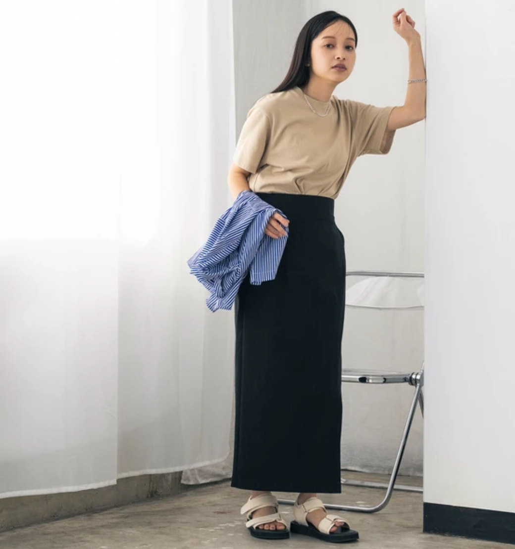 【hunch】 USAコットンOE天竺 ベーシックTシャツ -ベージュ-　※3月26日~4月1日迄に順次発送予定
