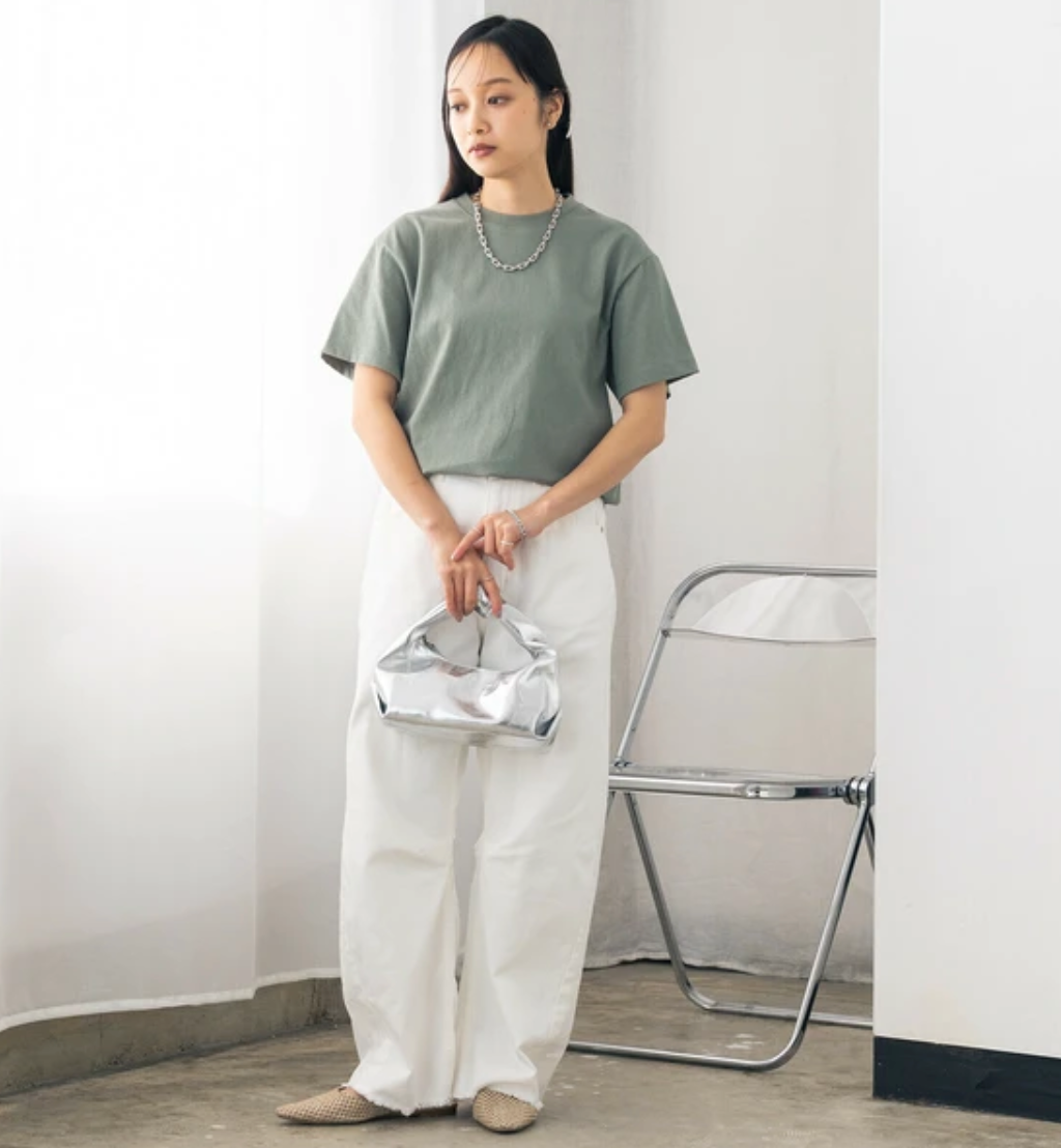 【hunch】 USAコットンOE天竺 ベーシックTシャツ -グリーン-　※3月26日~4月1日迄に順次発送予定