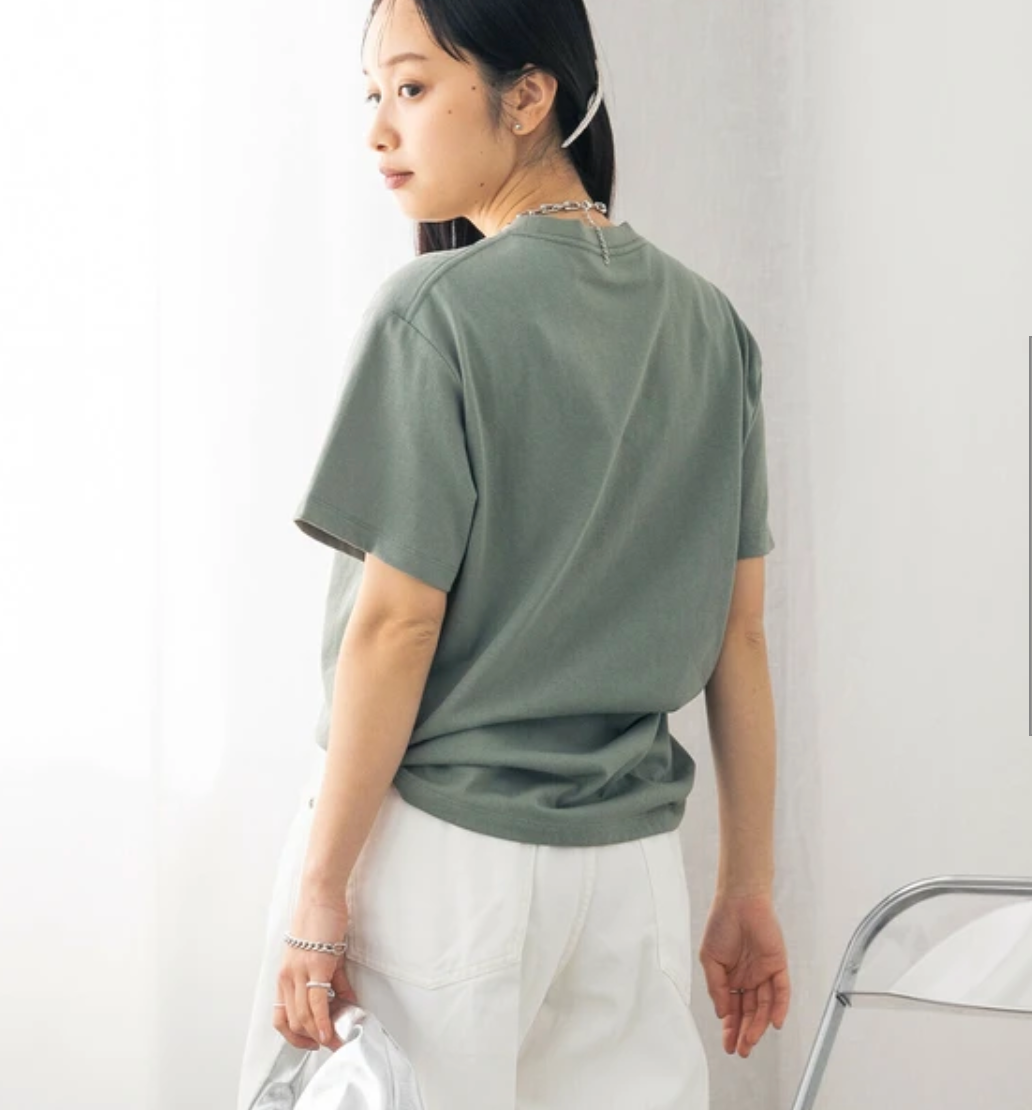 【hunch】 USAコットンOE天竺 ベーシックTシャツ -グリーン-　※3月26日~4月1日迄に順次発送予定