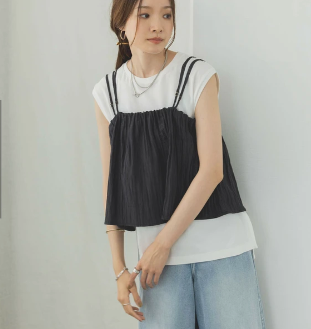 【hunch】PLワッシャーキャミ  -ブラック-※5/14〜5/20迄に順次発送予定