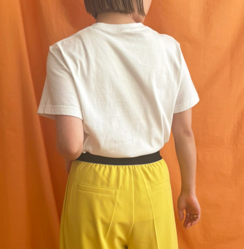 【 LHELBIE】AmicoフロッキーロゴTシャツ　-ホワイト-　※4/30~5/6迄に順次発送予定