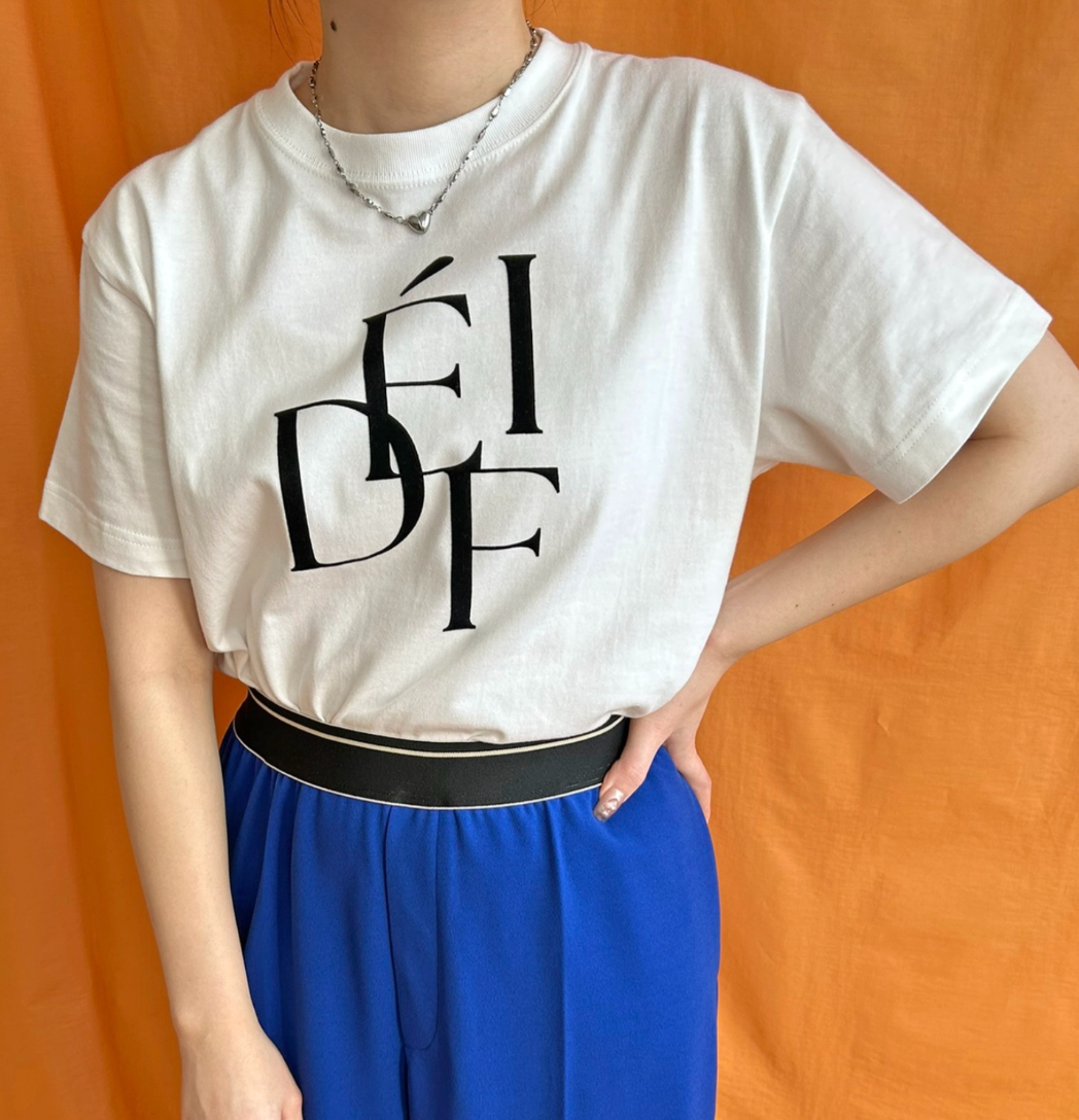 【 LHELBIE】DEFIフロッキーロゴTシャツ -ホワイト-　※4/30~5/6迄に順次発送予定
