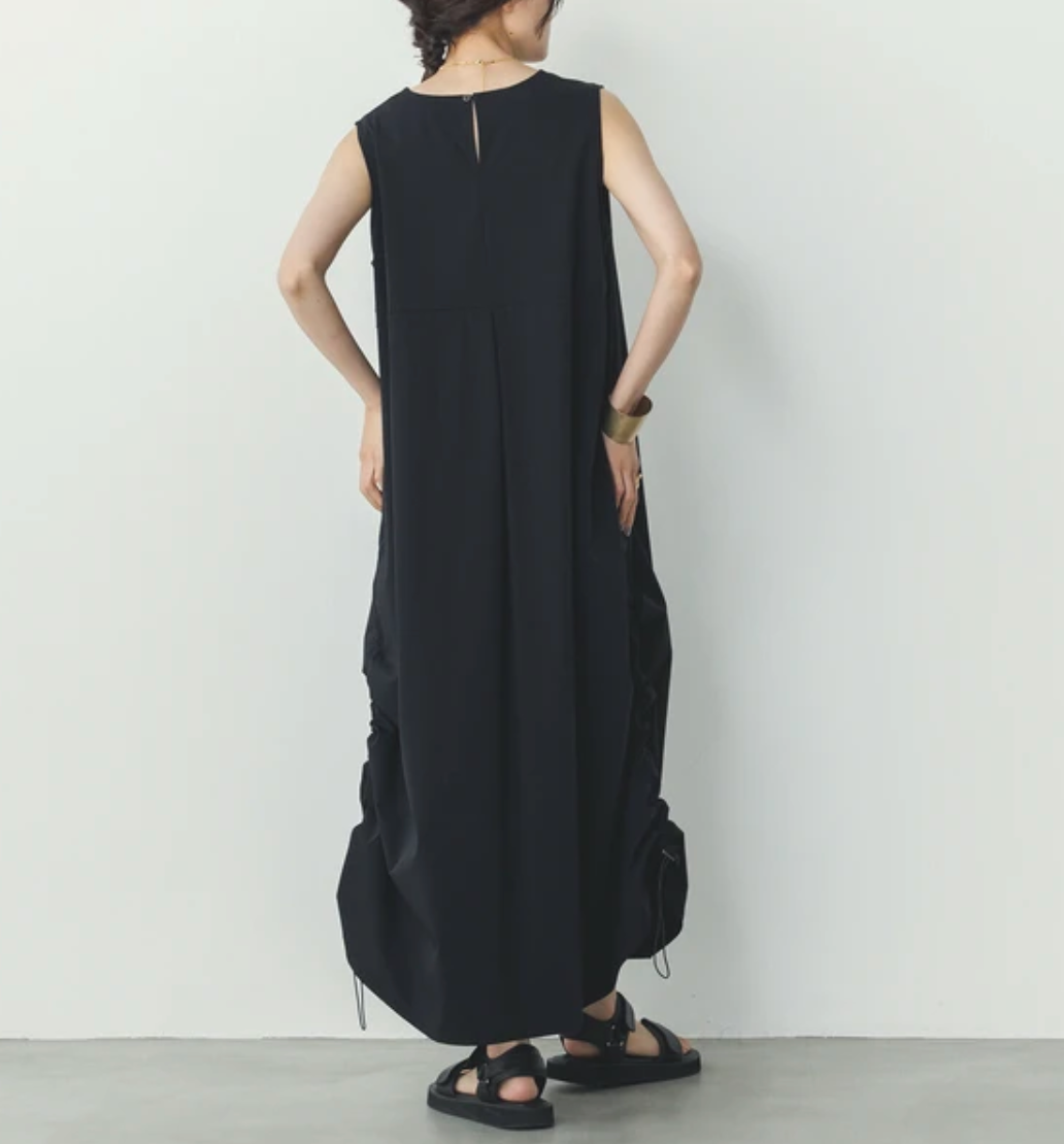 【hunch】接触冷感(厚手)サイドギャザーワンピース 　※7/16〜22迄に順次発送予定