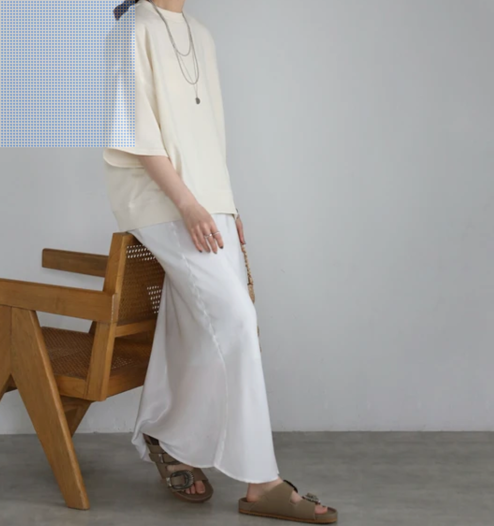 ドロップショルダー裏毛半袖Tee　-アイボリー-※5/21〜27頃より順次配送予定