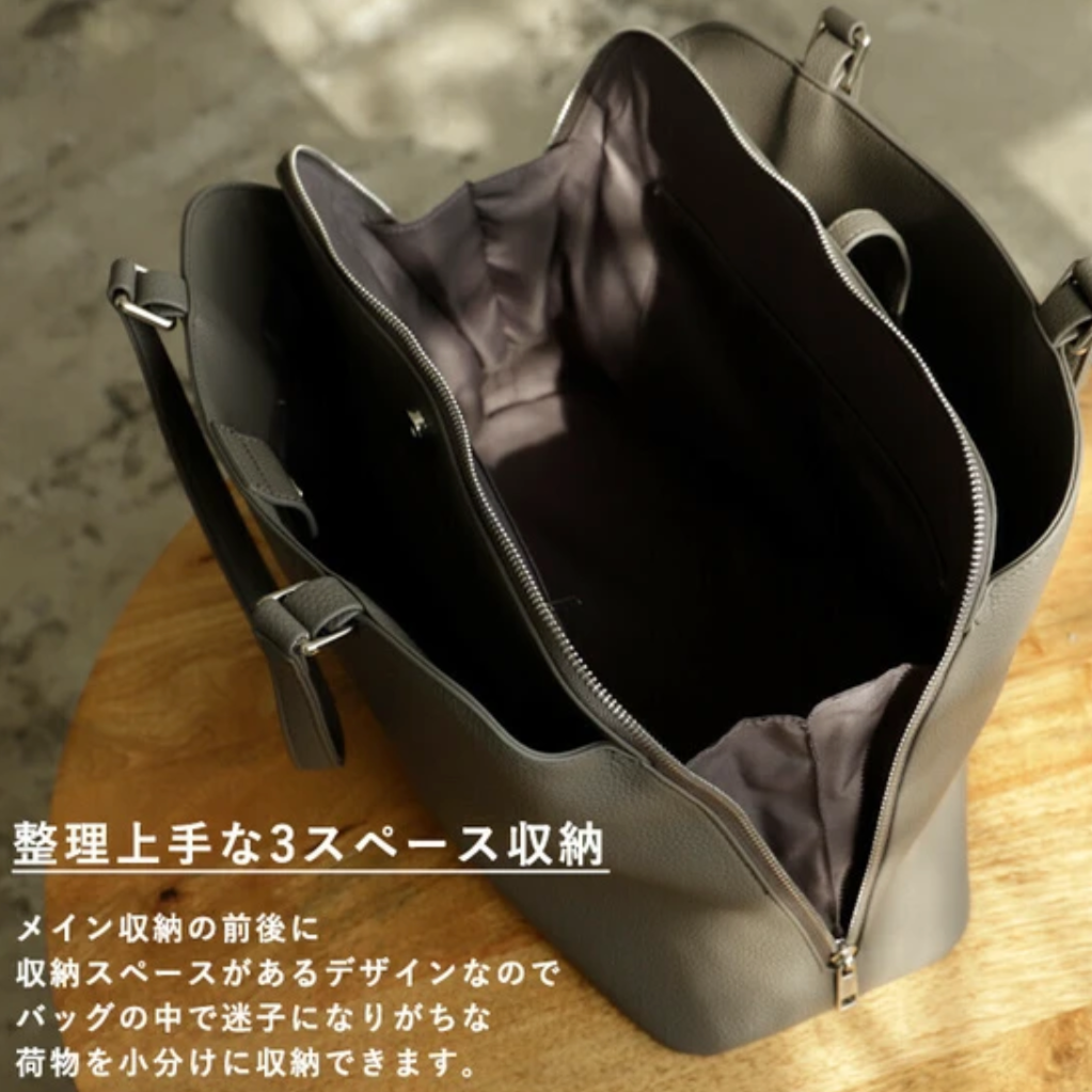 3ROOMトートバッグシルバー金具　-グレー-　※5/21~27迄に順次発送予定