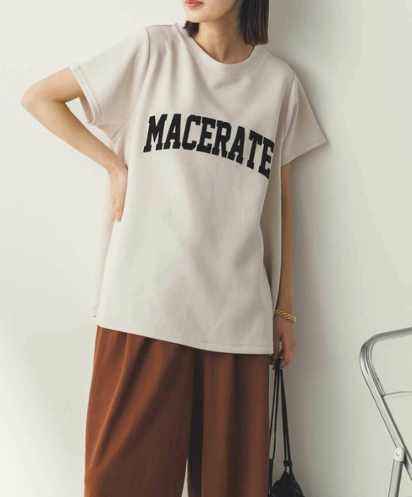 【ぞうねこ別注】フロッキーロゴフレアTシャツ　-アイボリー-　※8/6〜8/12迄に順次発送予定