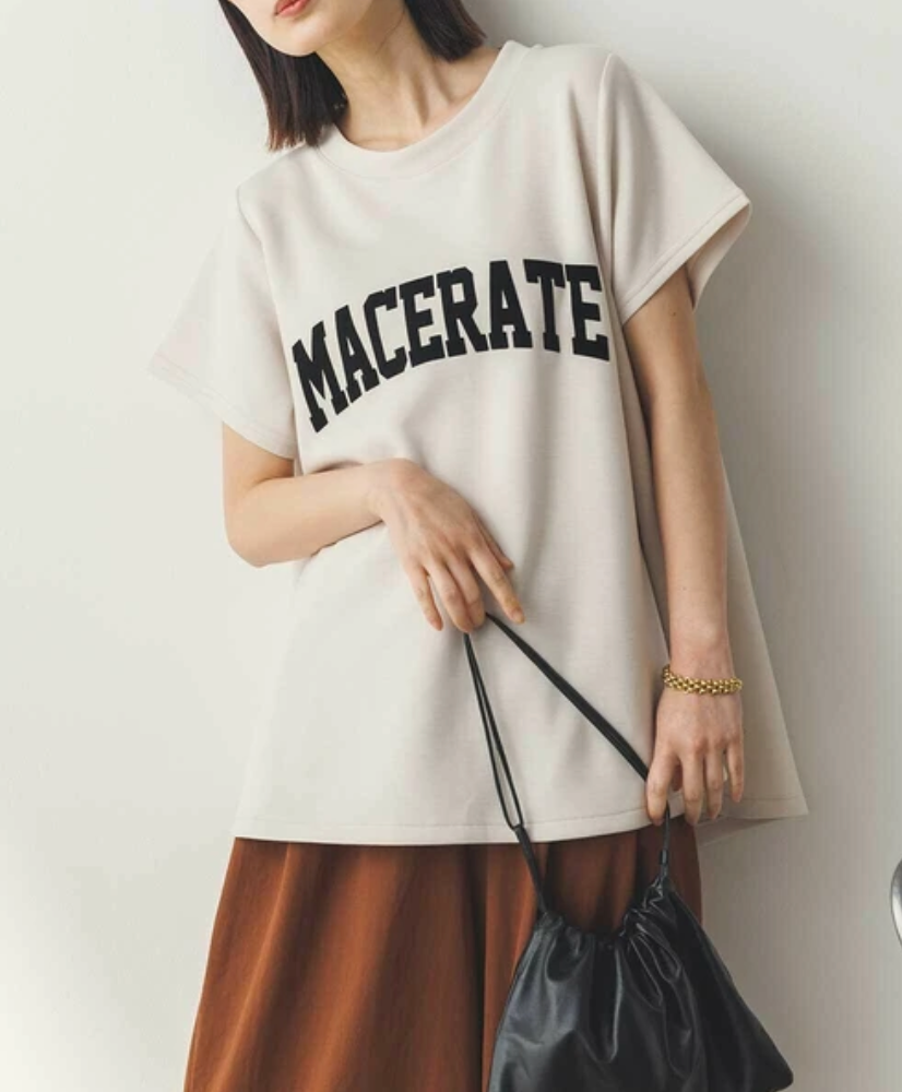 【ぞうねこ別注】フロッキーロゴフレアTシャツ　-アイボリー-　※8/6〜8/12迄に順次発送予定