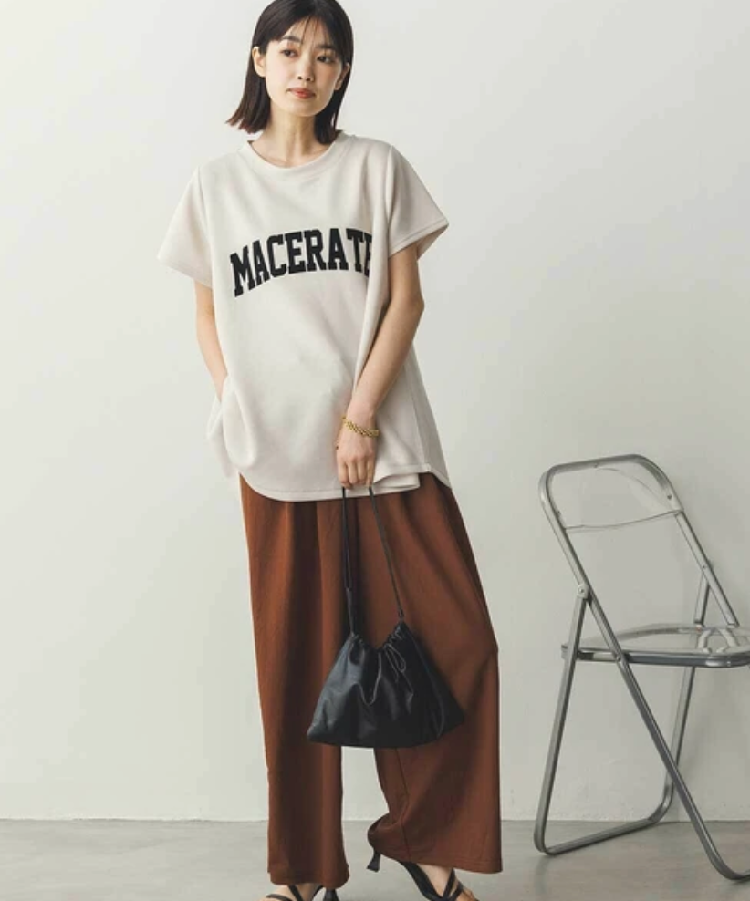 【ぞうねこ別注】フロッキーロゴフレアTシャツ　-アイボリー-　※8/6〜8/12迄に順次発送予定