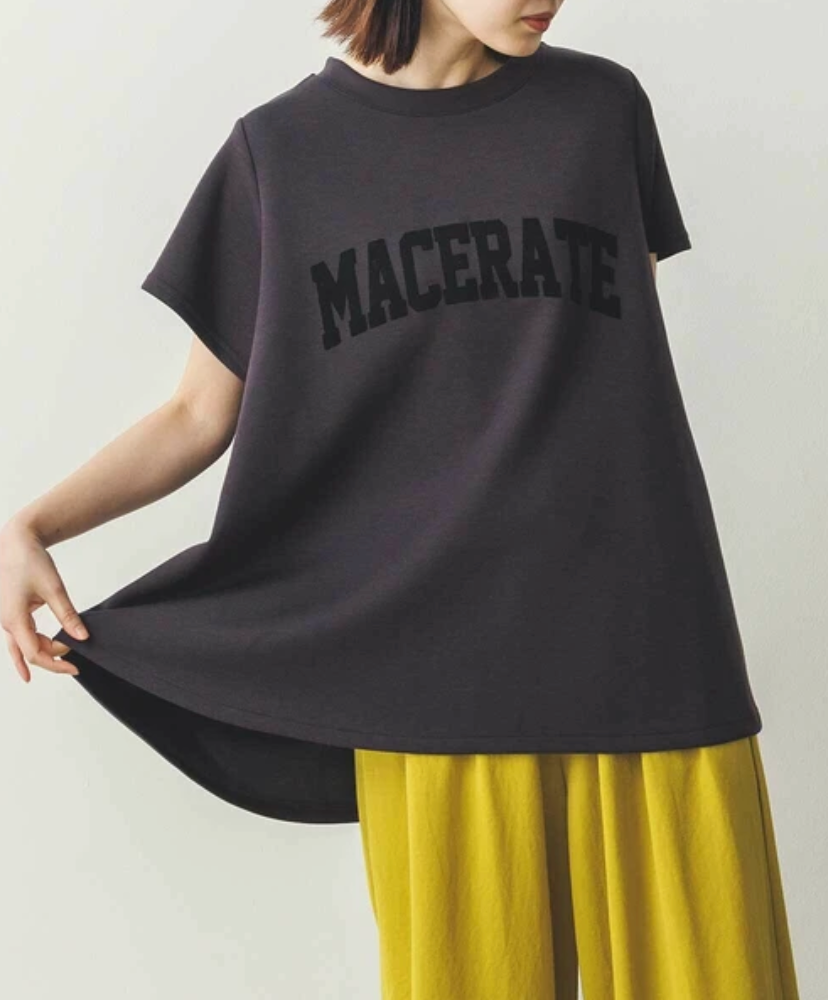 【ぞうねこ別注】フロッキーロゴフレアTシャツ　-チャコール-　※8/6〜8/12迄に順次発送予定