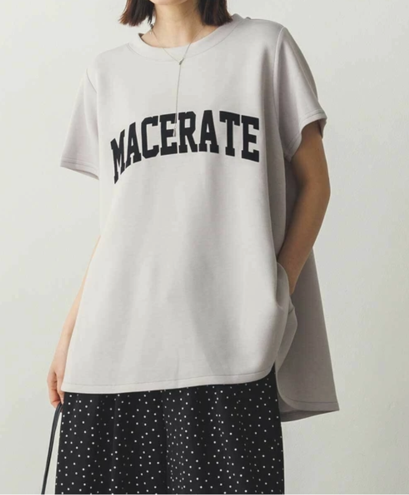 【ぞうねこ別注】フロッキーロゴフレアTシャツ　-グレージュ-　※8/6〜8/12迄に順次発送予定