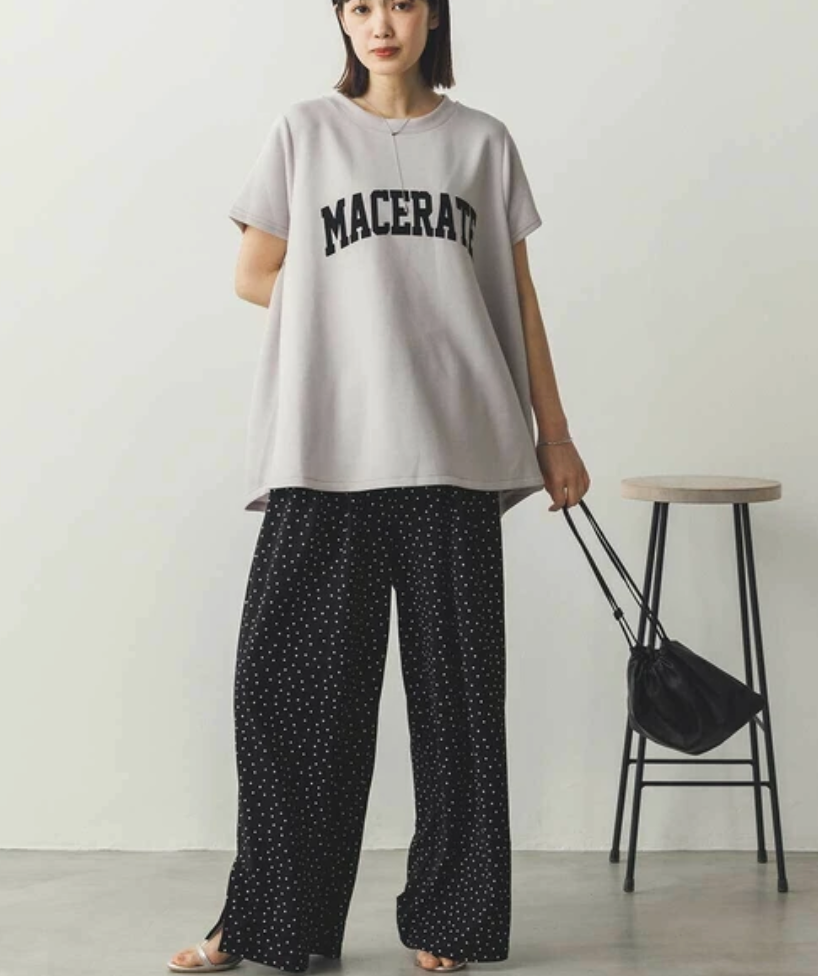 【ぞうねこ別注】フロッキーロゴフレアTシャツ　-グレージュ-　※8/6〜8/12迄に順次発送予定