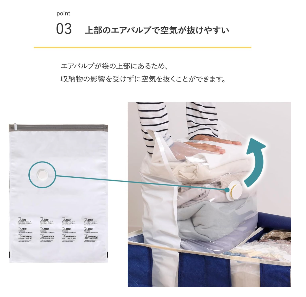 一体型圧縮ボックス 仕切り付き -ネイビー-　※7/16~22迄に順次発送予定