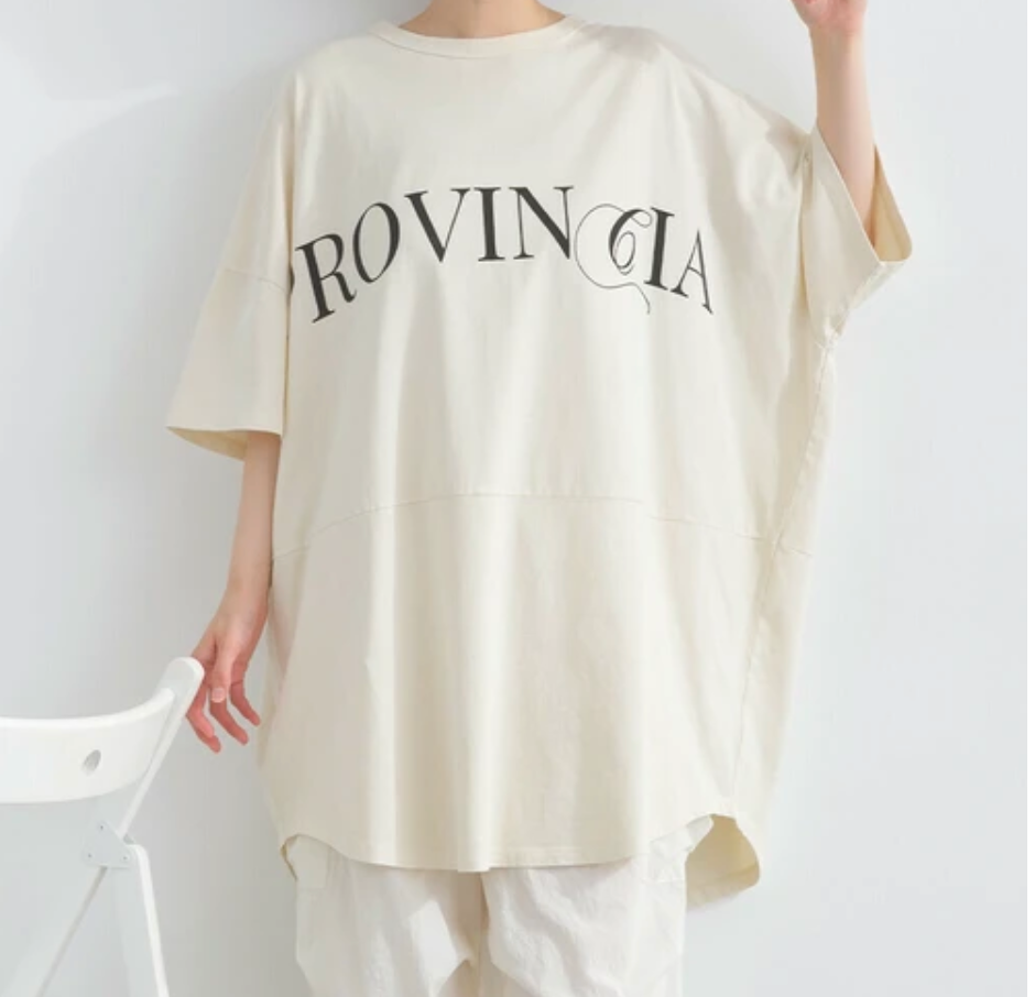 ピグメントロゴプリントTシャツ　-アイボリー-　※7/9〜15迄に順次発送予定
