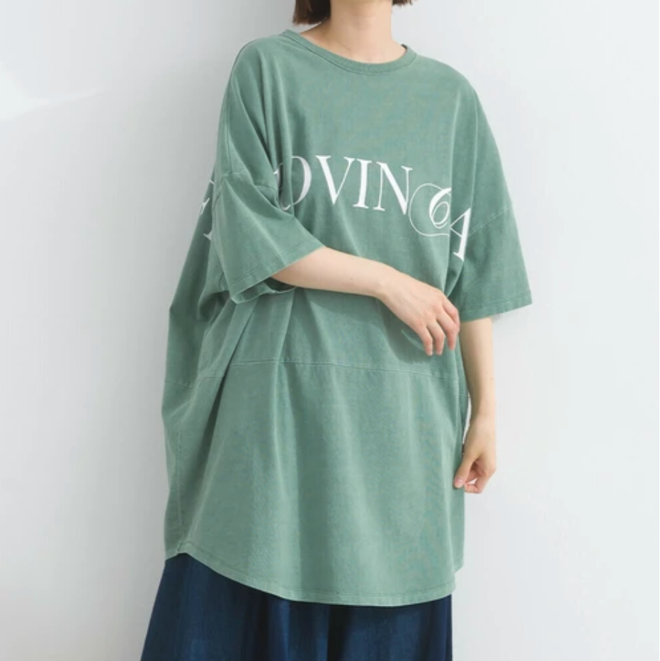 ピグメントロゴプリントTシャツ　-グリーン-　※7/9〜15迄に順次発送予定
