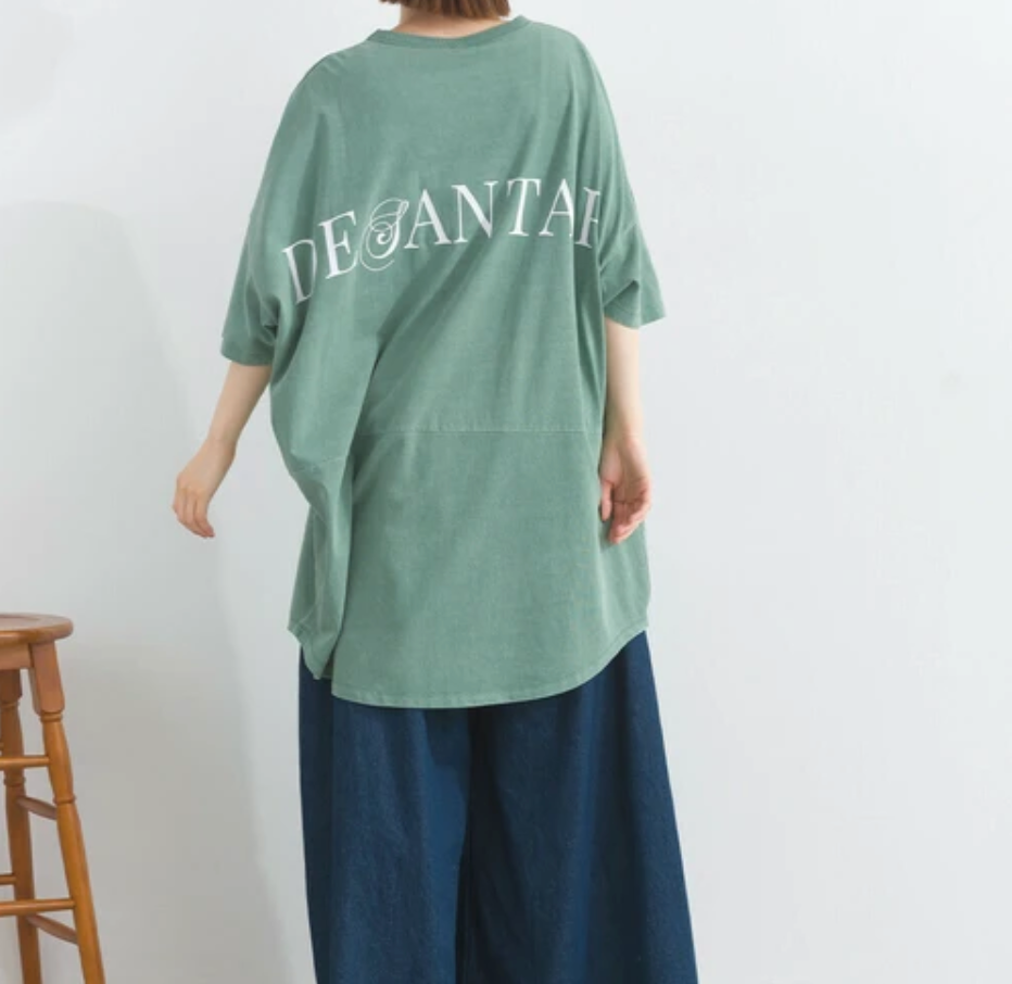 ピグメントロゴプリントTシャツ　-グリーン-　※7/9〜15迄に順次発送予定