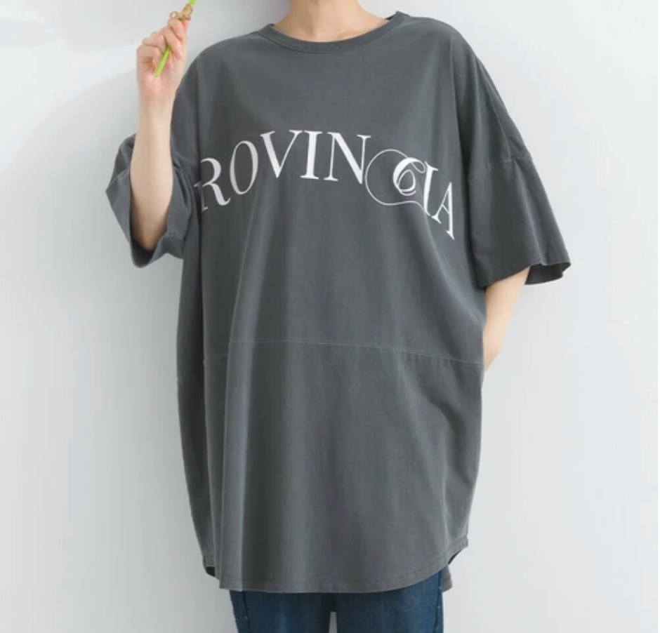 ピグメントロゴプリントTシャツ　-チャコール-　※7/9〜15迄に順次発送予定