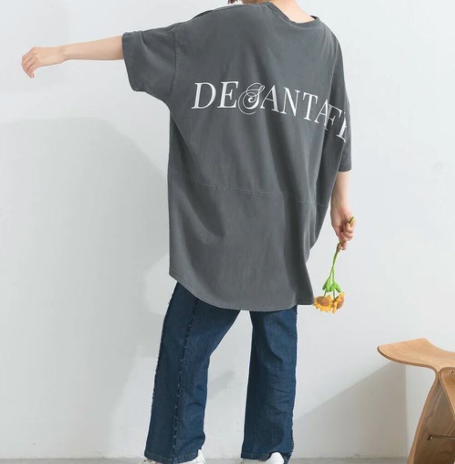 ピグメントロゴプリントTシャツ　-チャコール-　※7/9〜15迄に順次発送予定